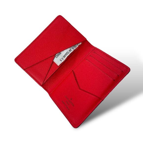 ❤️SOLD❤️Louis Vuitton Fire Red Taigarama Monogram Pocket Organizer - Picture 3 of 10